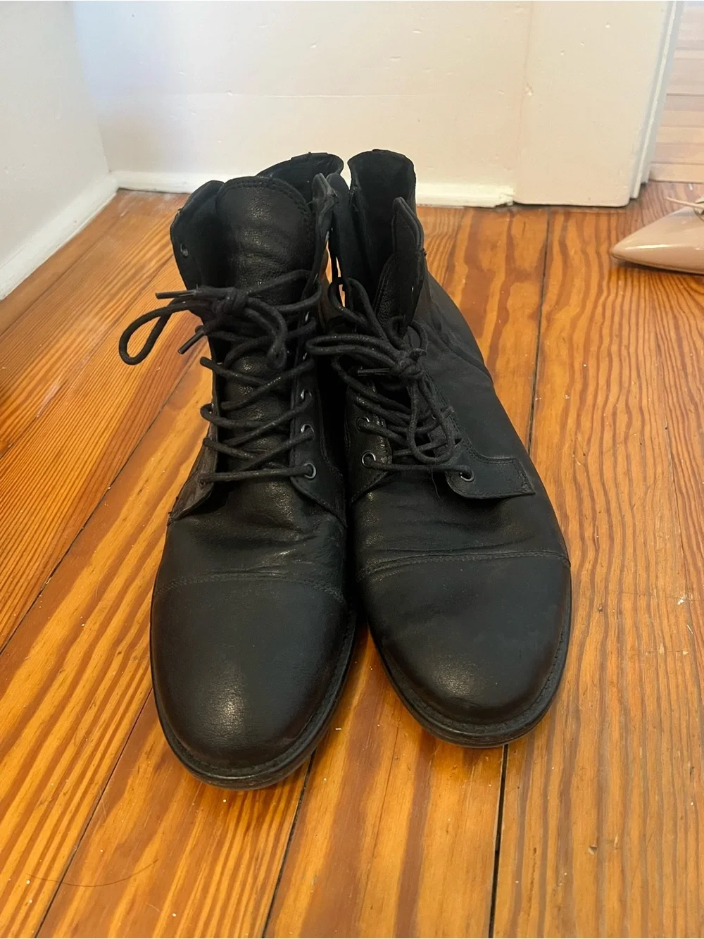 Aldo Black Men's Lace-Up Combat Boots